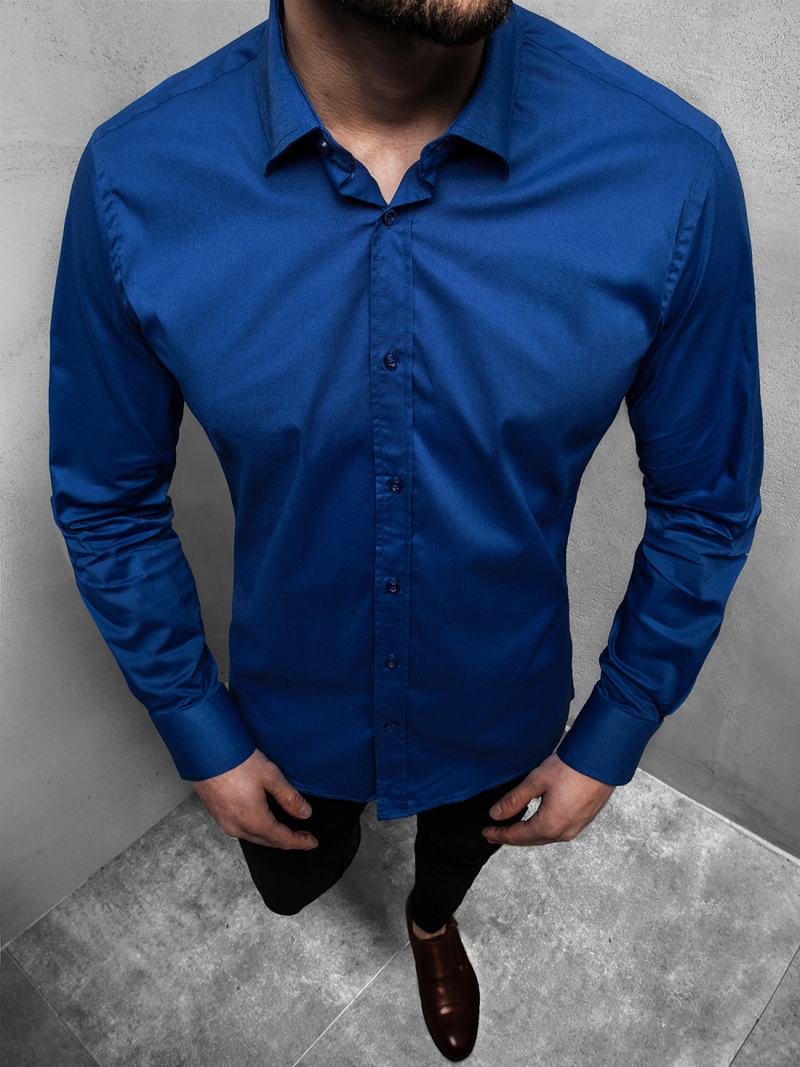 Férfi Ing Kobalt OZONEE EP/K04Z