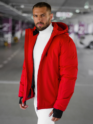 Férfi Steppelt Kabát Piros OZONEE JS/91M9901/270