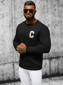 Férfi pulóver fekete OZONEE NB/MF2019