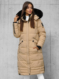 Női téli kabát bézs OZONEE O/W377