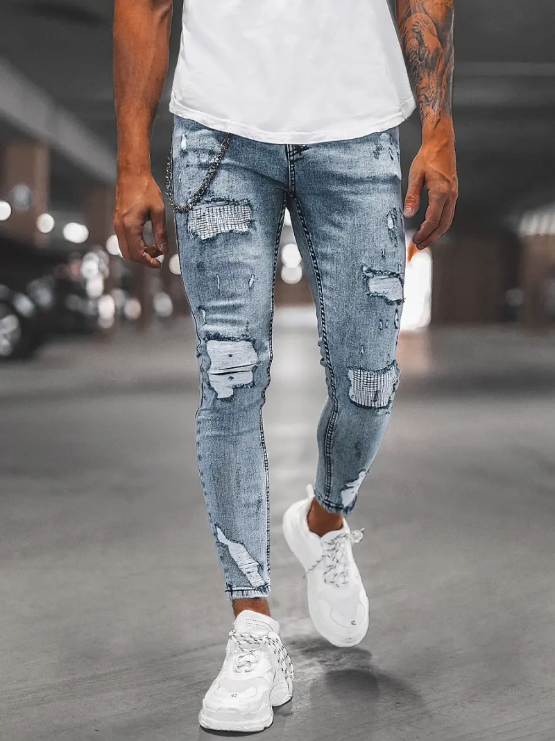 Férfi Farmer Nadrág Világos-Kék OZONEE DP/214