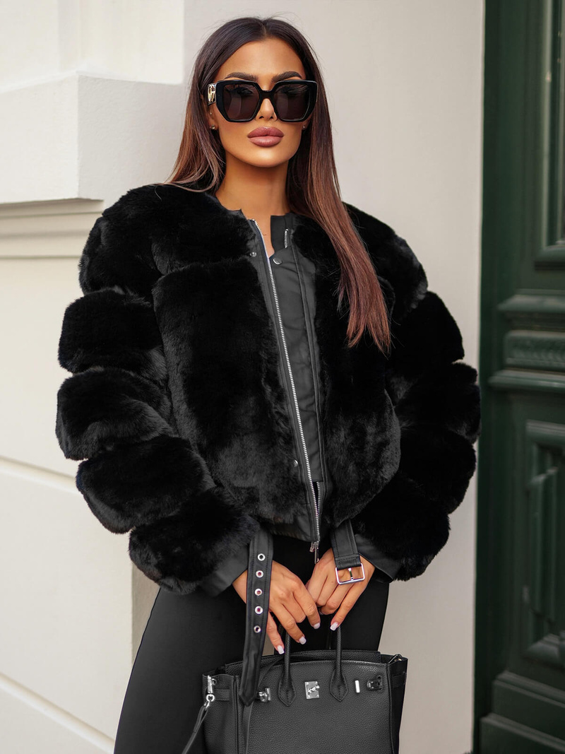 Női téli kabát fekete OZONEE JS/11Z8080Z