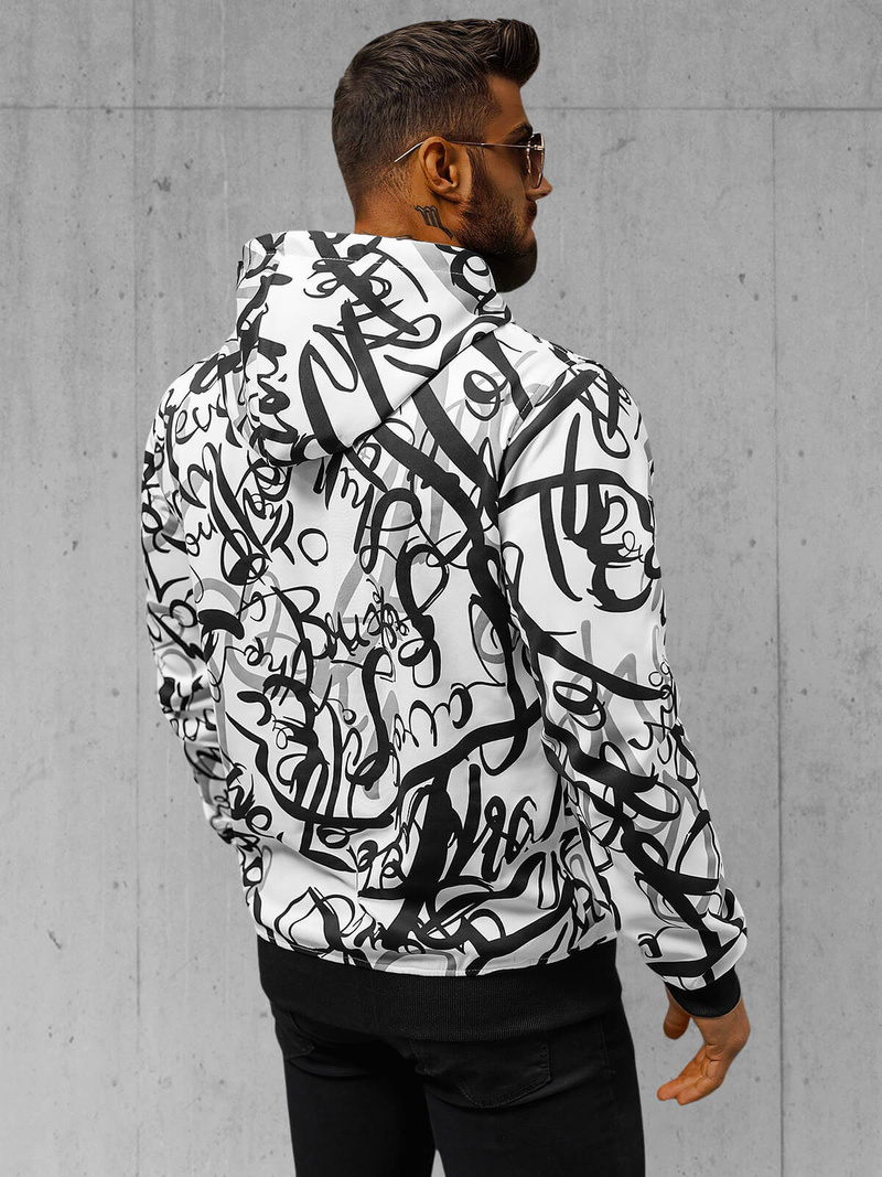 Férfi kapucnis pulóver fehér OZONEE JS/8B1153/1