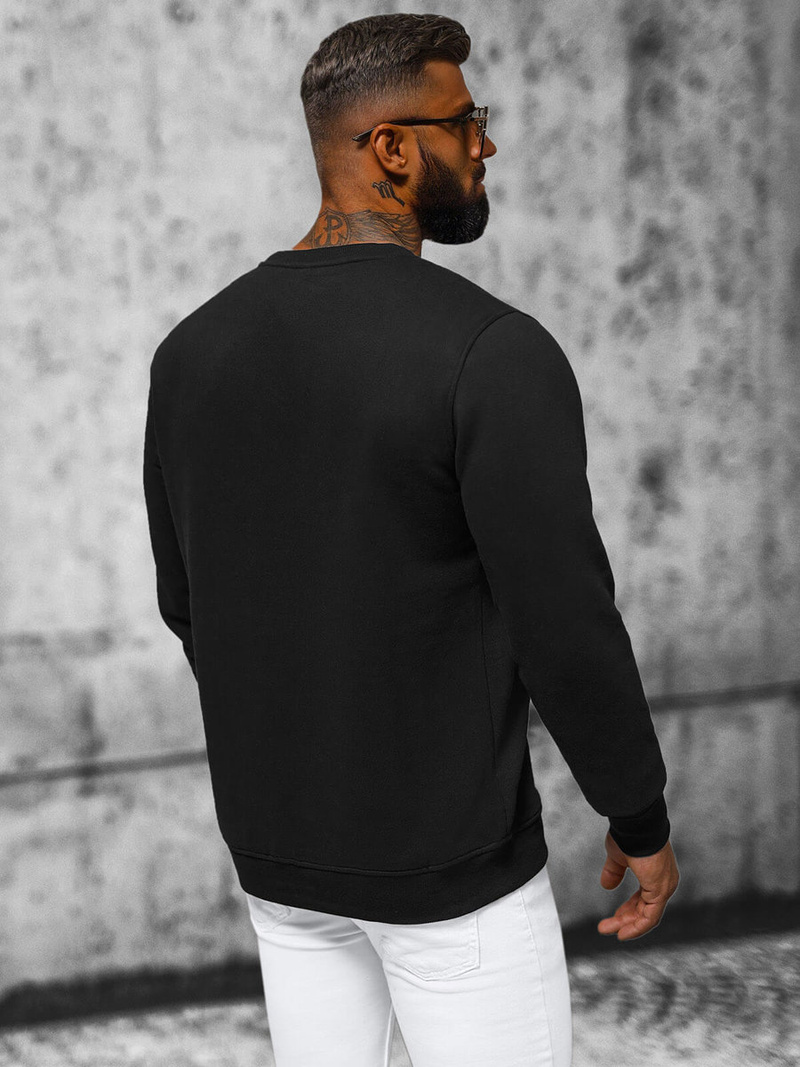 Férfi pulóver fekete OZONEE NB/MF2019