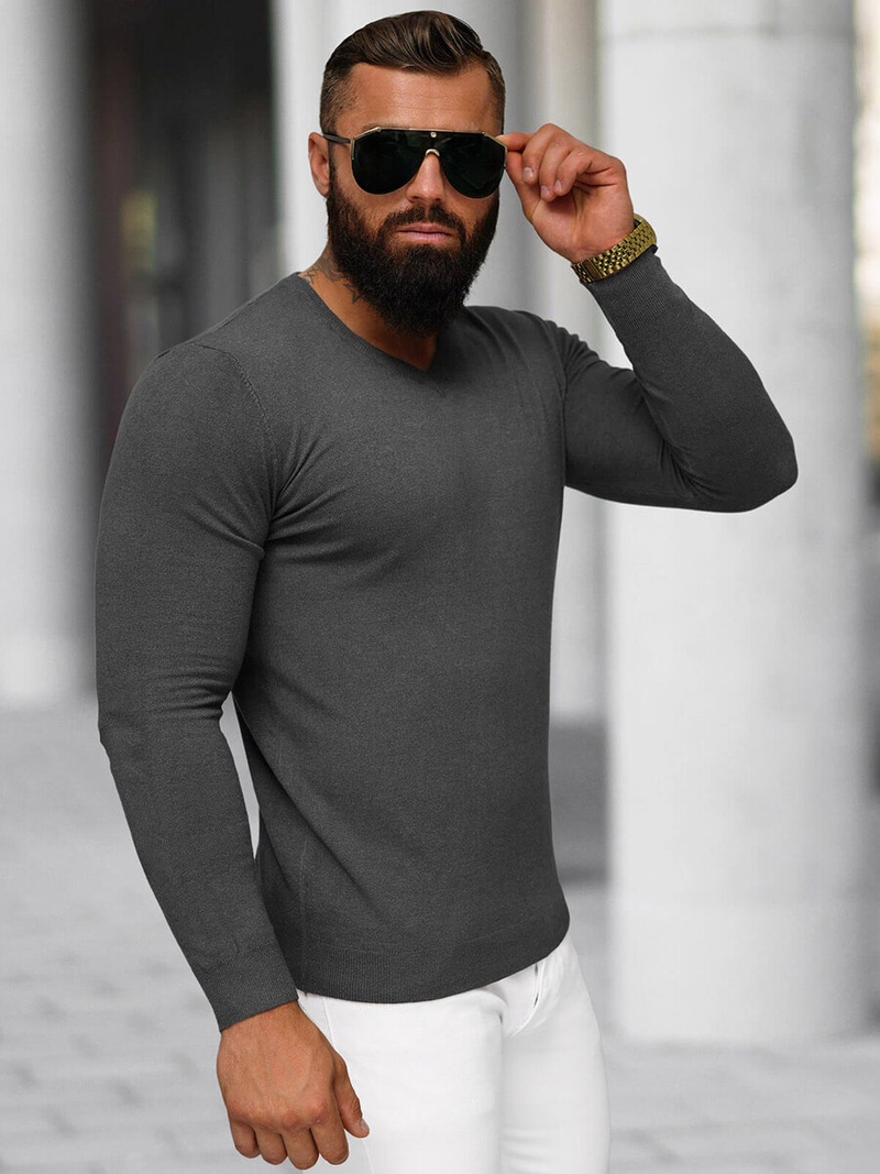 Férfi Pulóver Grafit OZONEE NB/MMB601/3Z