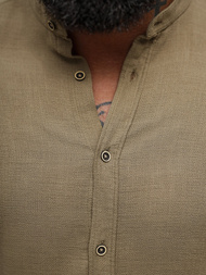 Férfi Ing Sötét-Bézs OZONEE O/V112