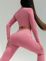 Női leggings széles lábakkal rózsaszín OZONEE JS/17K588/111Z