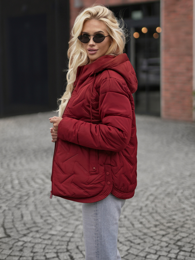 Női téli kabát burgundia OZONEE JS/16M9300/06Z