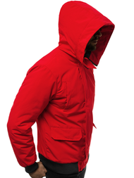 Férfi téli kabát piros OZONEE JS/2019005
