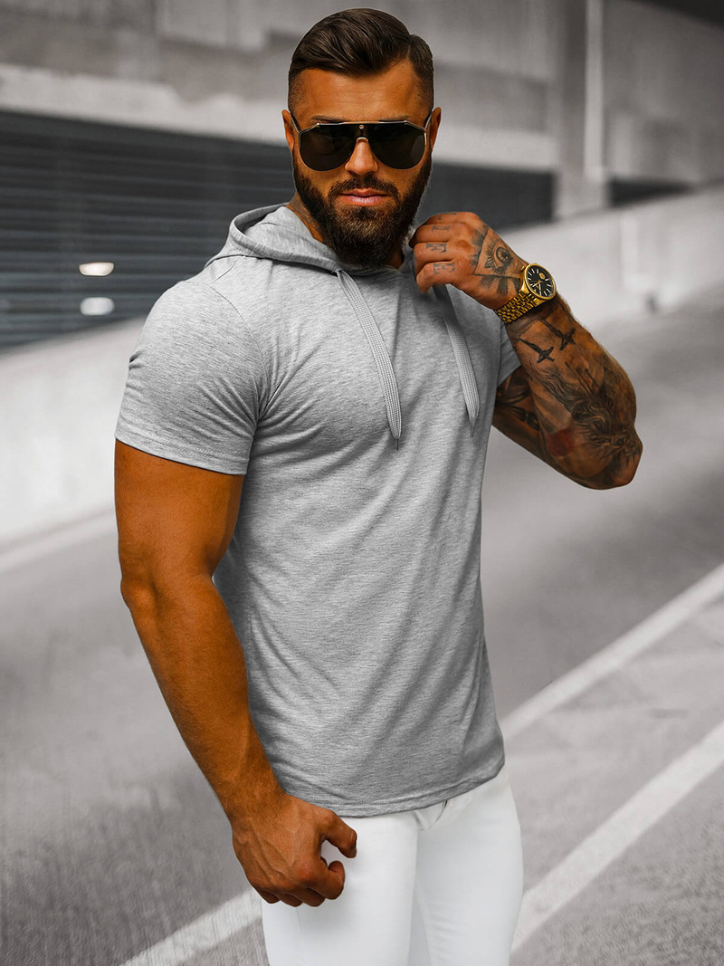 Férfi Póló Szürke OZONEE JS/8T89/2