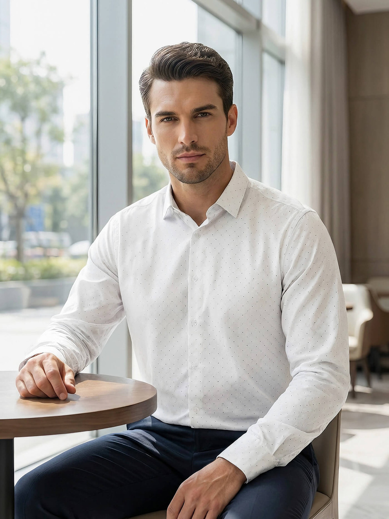 Férfi Ing Fehér OZONEE V/V185Z