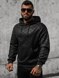 Férfi kapucnis pulóver fekete OZONEE O/3A76