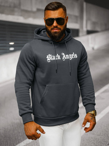 Férfi kapucnis felső grafit OZONEE JS/27B6509/5