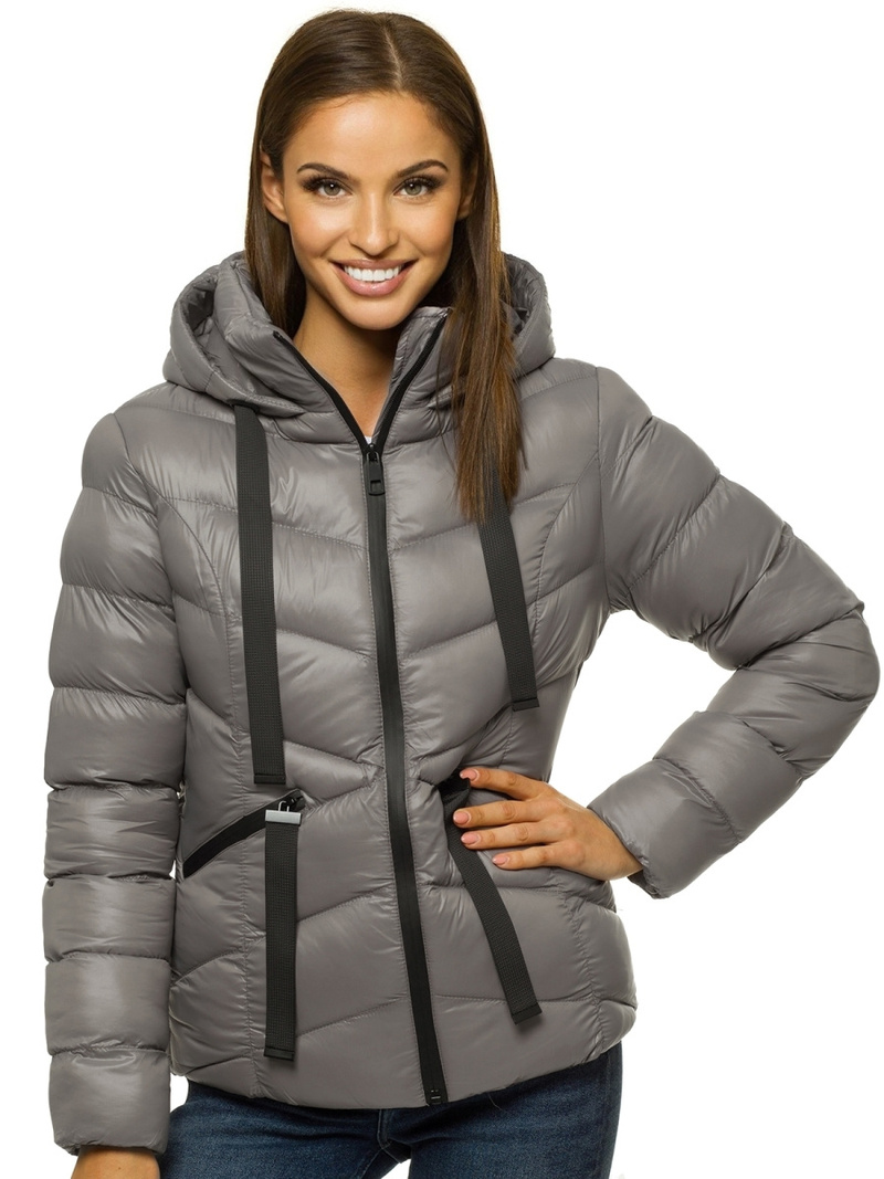 Női téli kabát Szürke OZONEE JS/M23066/4