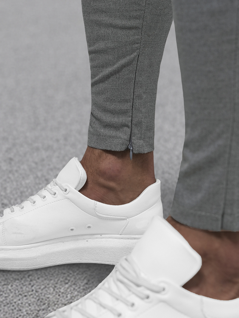 Férfi chino nadrág sötét-szürke OZONEE DJ/3300