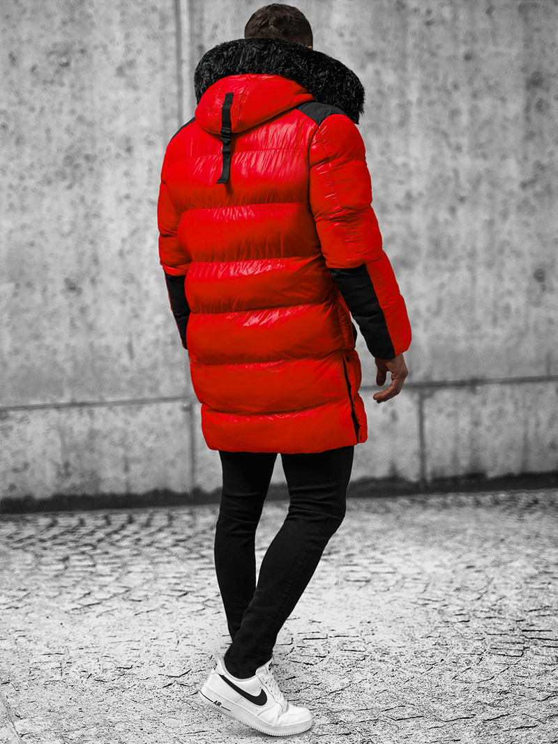 Férfi téli kabát piros OZONEE O/M800Z