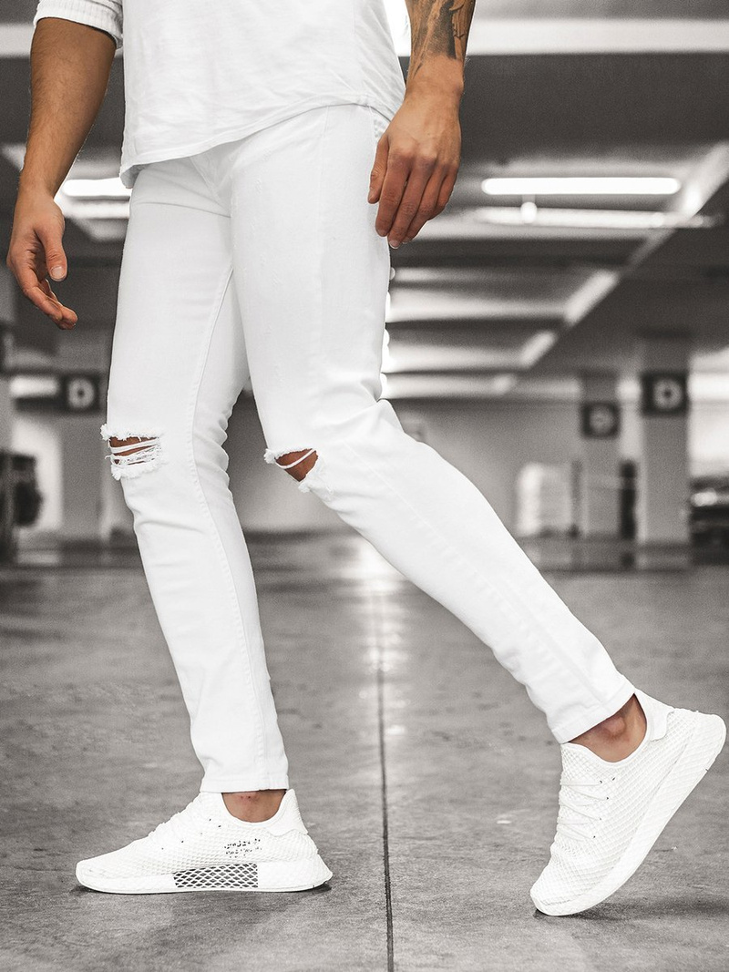 OZONEE B/8021 Férfi nadrág nadrág Fehér