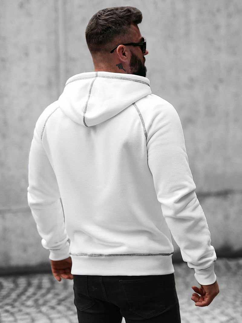 Férfi Kapucnis Pulóver Fehér OZONEE O/8B152/1