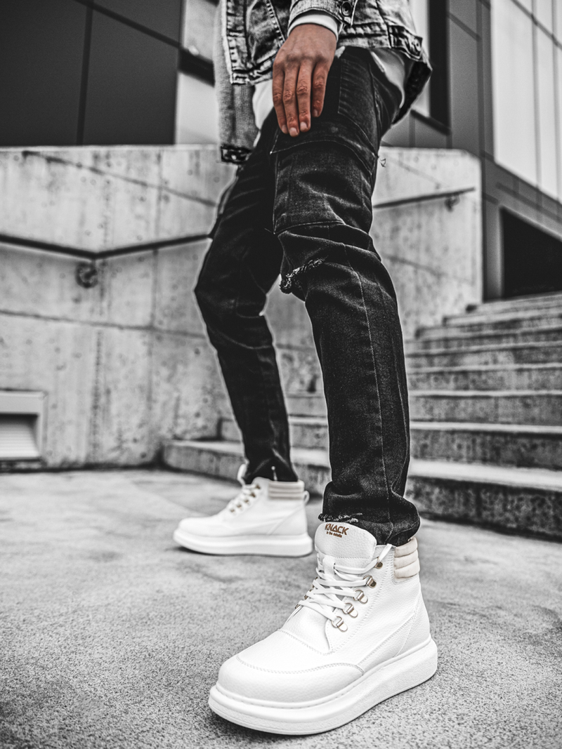 Férfi magasszárú sneakersek Fehér OZONEE KN/504