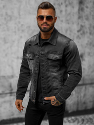 Férfi farmer dzseki fekete OZONEE NB/MJ506NZ