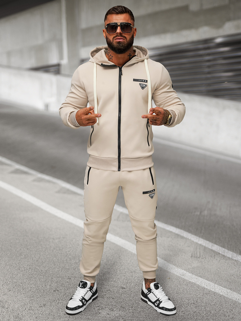 Férfi melegítő együttes bézs OZONEE O/LN11760