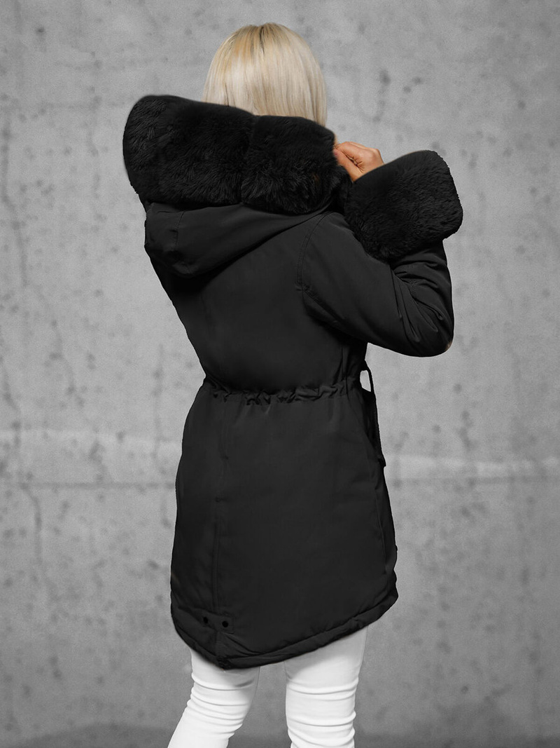 Női téli kabát fekete OZONEE JS/16M9062/392Z