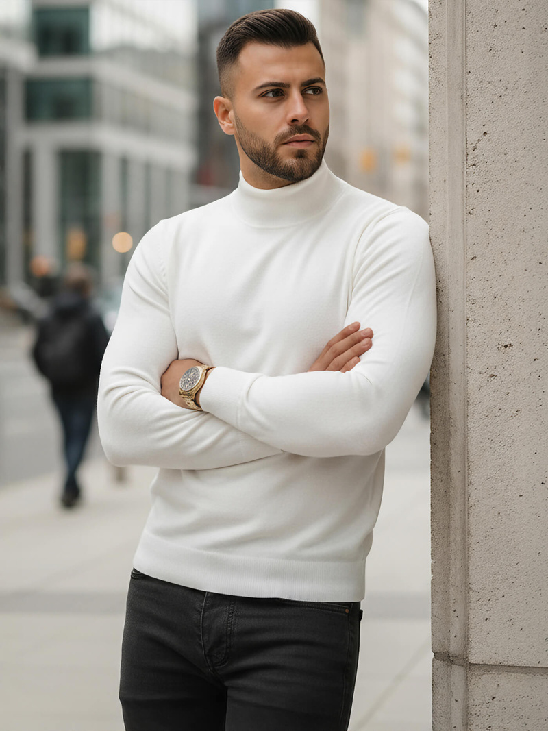 Férfi pulóver fehér OZONEE V/V24503