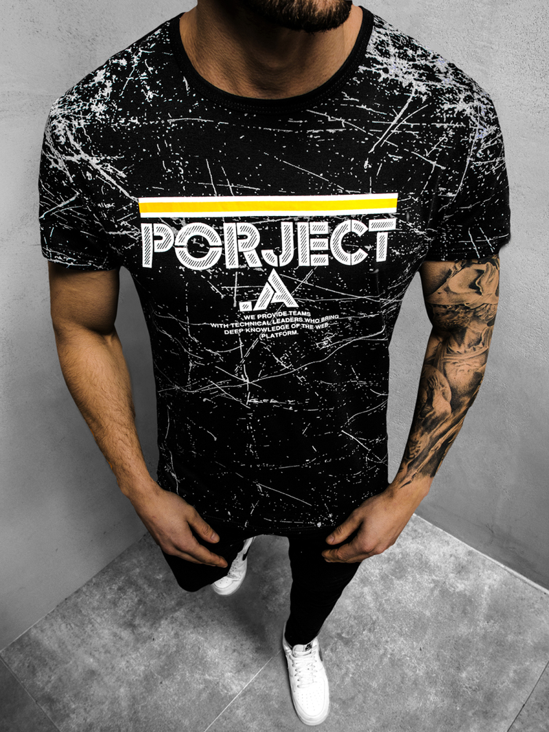 Férfi póló Fekete OZONEE JS/SS10917Z