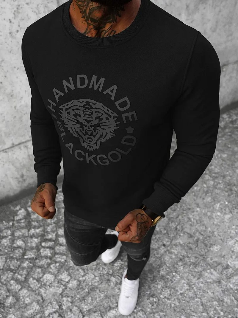 Férfi pulóver fekete OZONEE NB/MF2005