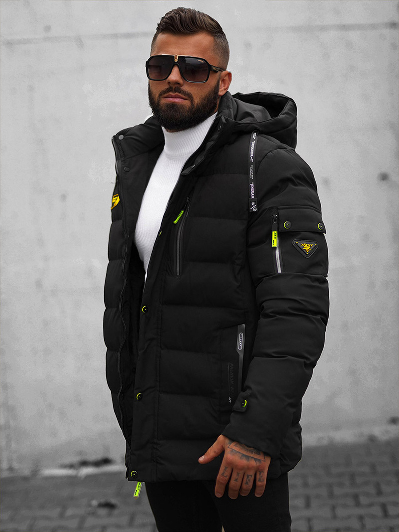 Férfi téli parka kabát fekete OZONEE JS/22M56/392