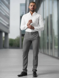 Férfi chino nadrág sötét-szürke OZONEE V/6545