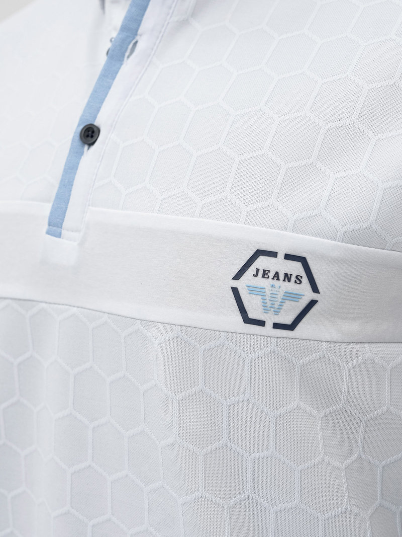 Férfi galléros póló fehér OZONEE O/QQ922