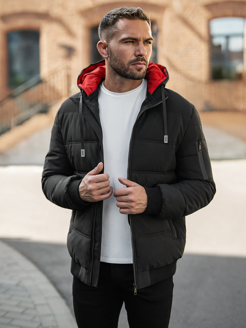 Férfi kabát fekete OZONEE JS/31M5003Z