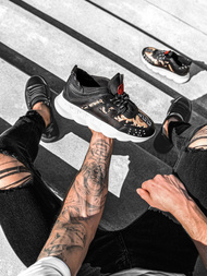 magas sneakersek fekete-bézs OZONEE G/2020