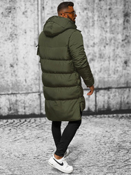 Férfi steppelt kabát zöld OZONEE O/M799