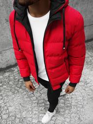 Férfi átmeneti megfordítható kabát piros OZONEE JS/M761/270