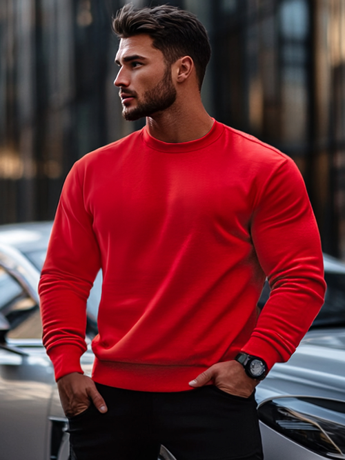 Férfi pulóver piros OZONEE JS/2001-10Z