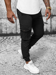 Férfi nadrág chino jogger fekete OZONEE NB/MP0201N