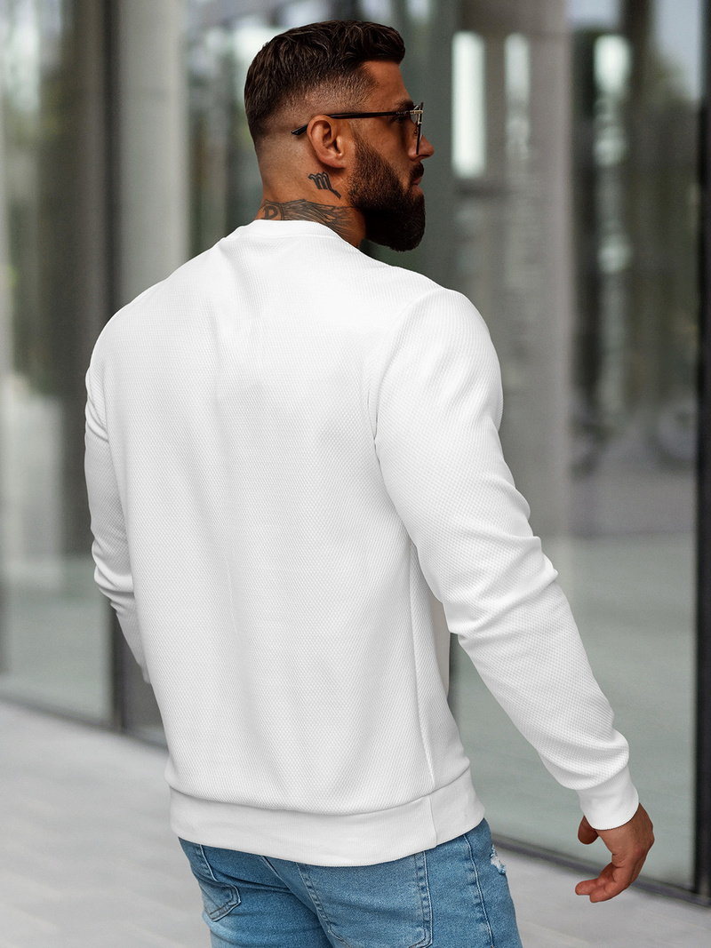 Férfi Pulóver Fehér OZONEE O/P2027Z