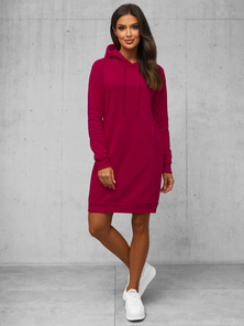 Női kapucnis pulóver bordó OZONEE JS/YS10005/21Z