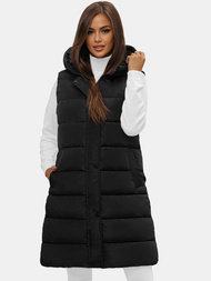 Női hosszú mellény fekete OZONEE O/81260