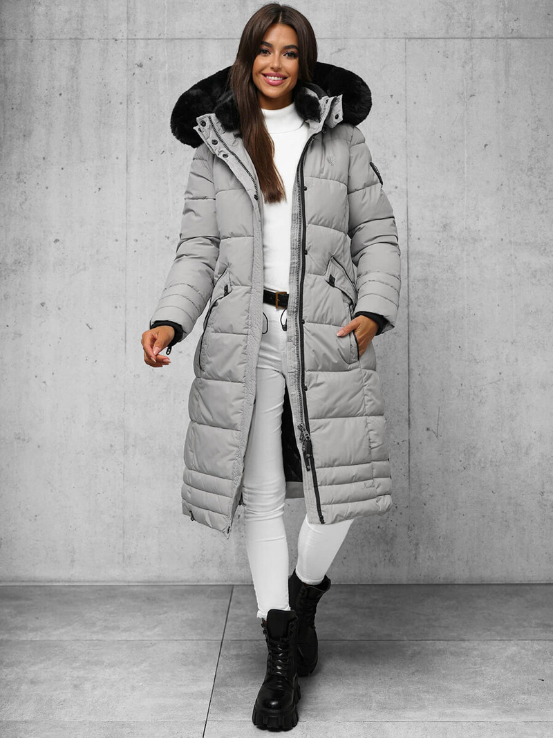 Női téli kabát szürke OZONEE O/W377