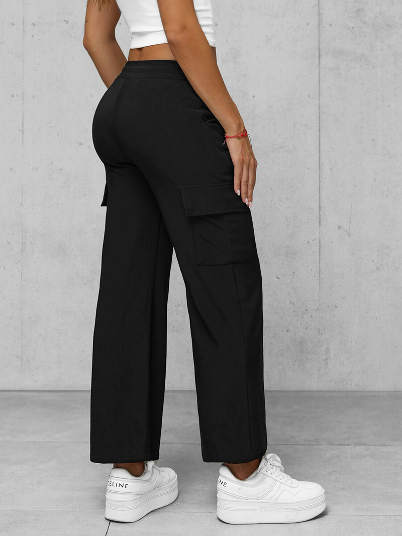 Női nadrágok fekete OZONEE JS/92K515/3