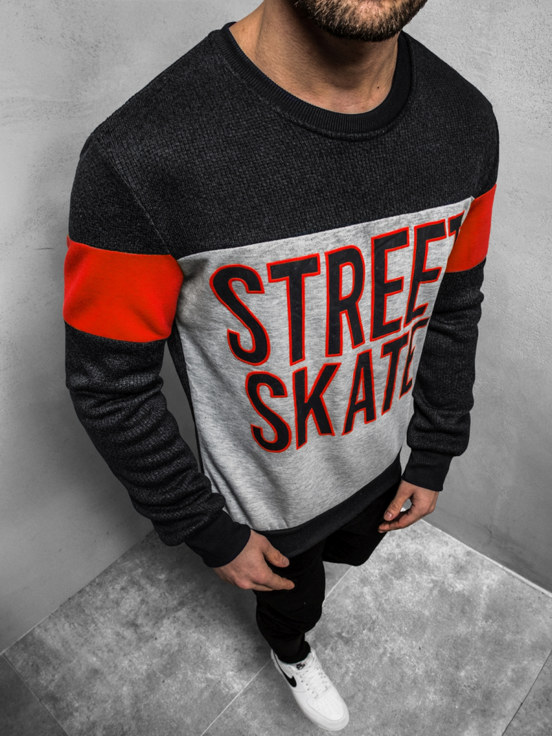 Férfi blúz Fekete OZONEE JS/KS1901Z