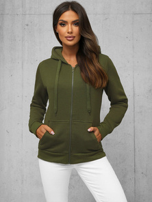Női kapucnis pulóver Khaki OZONEE JS/W03Z