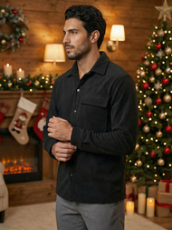 Férfi Ing Fekete OZONEE O/GOM23040Z