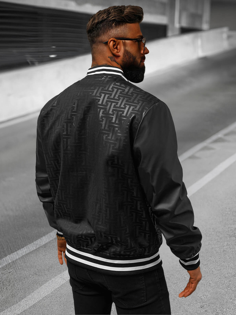 Férfi átmeneti bomber dzseki fekete OZONEE O/3A172Z