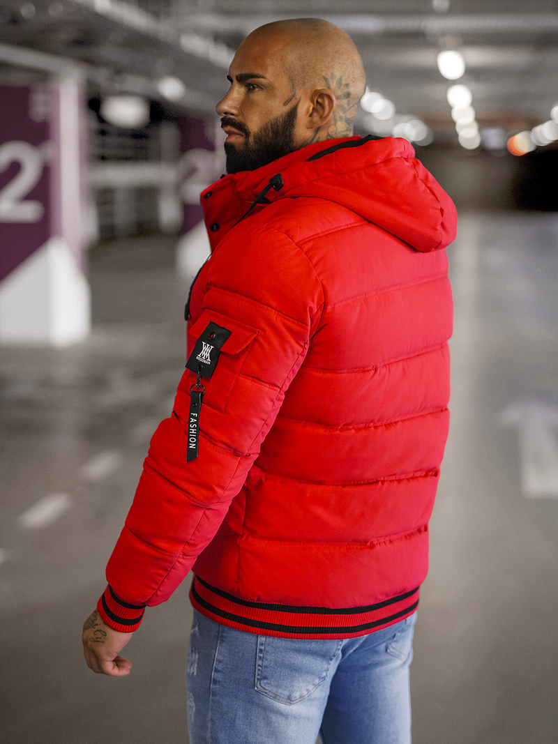 Férfi kabát piros OZONEE JS/57M7501/270