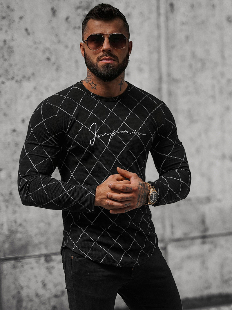 Férfi Pulóver Fekete OZONEE O/5919BZ