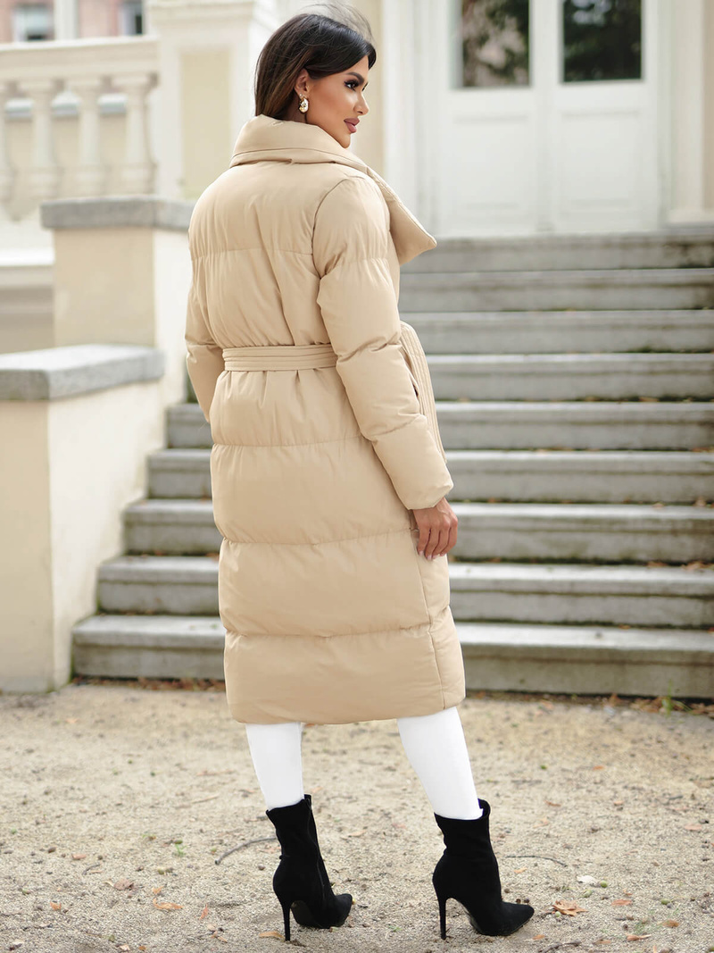 Női téli kabát bézs OZONEE JS/M737/62Z